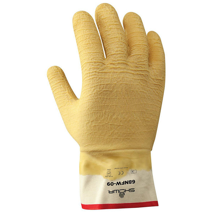 Large Yellow Cotton; Kevlar Cut-Resistant Gloves - SHOWA 68NFW-10