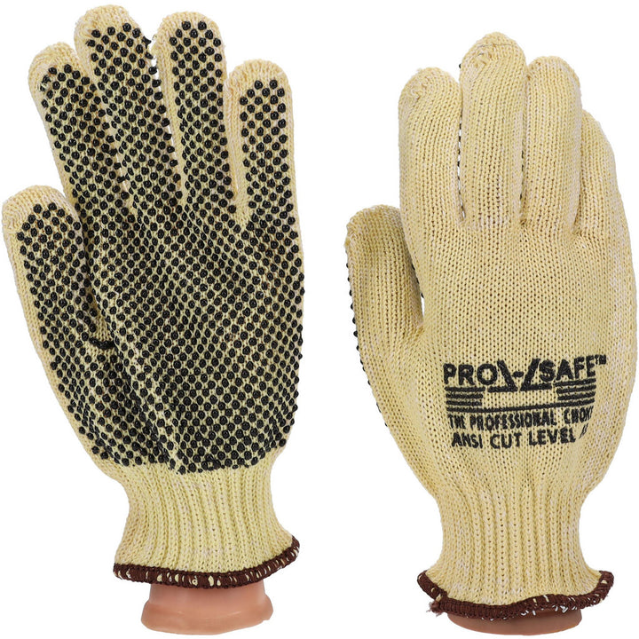 Large Black; Yellow Kevlar Cut Resistant Gloves - PRO-SAFE GLA-A10-L