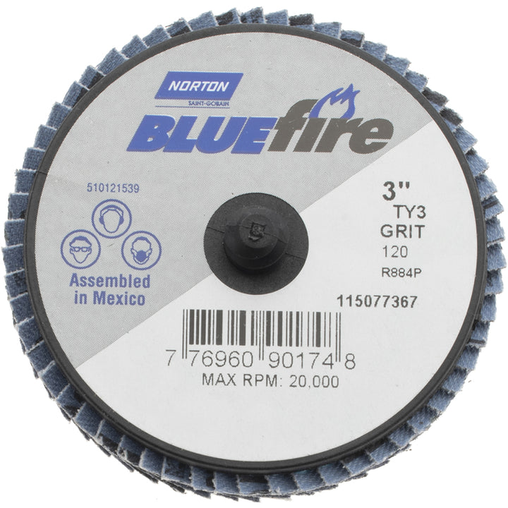 3" 120-Grit Zirconia Alumina Disc - Norton 77696090174