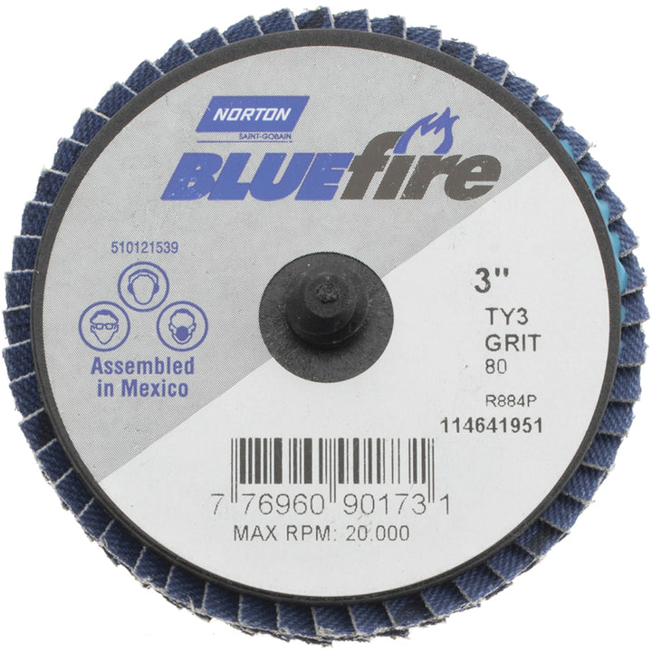 3" 80-Grit Zirconia Alumina Disc - Norton 77696090173