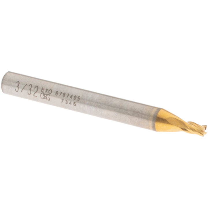 3/32" 4-Flute Powdered Metal Square End Mill, TiN - OSG 6767405
