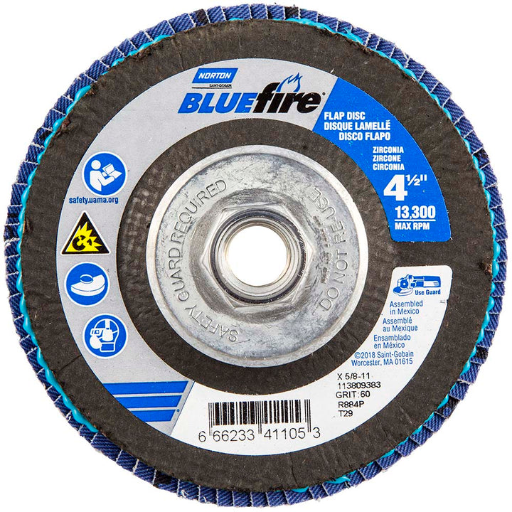 4-1/2" 60-Grit Zirconia Alumina Disc - Norton 66623341105
