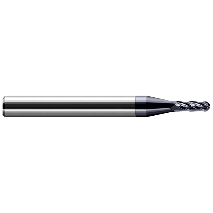 1/4in" 4-Flute Solid Carbide Ball End Mill, AlTiN - Harvey Tool 74499-C3