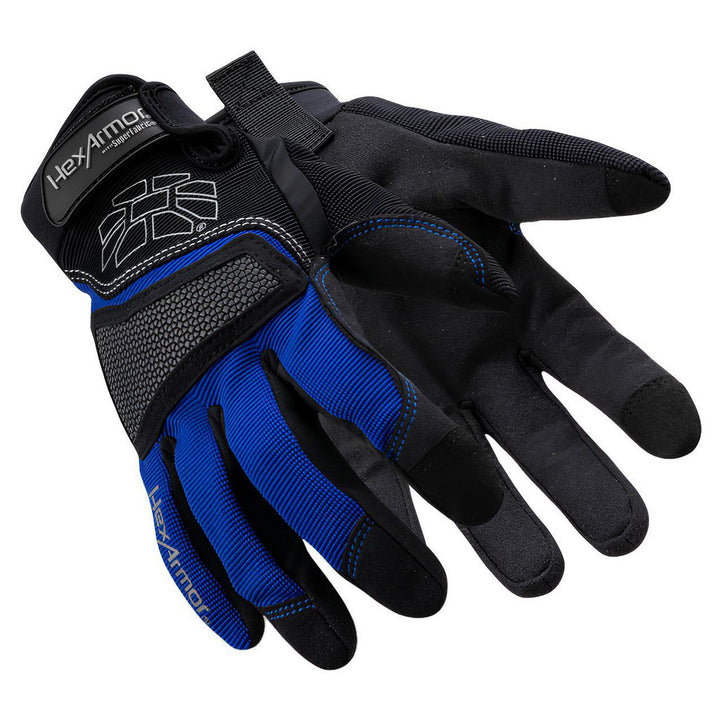 2X-Large Black; Blue Synthetic Leather Cut, Puncture & Abrasion-Resistant Gloves - HexArmor. 4018-XXL (11)