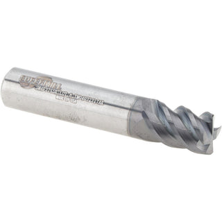 3/8" 4-Flute Solid Carbide Corner Radius End Mill, AlCrN - Supermill 5251683