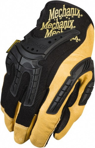 Small Brown; Black Leather Impact Gloves - Mechanix Wear CG40-75-008