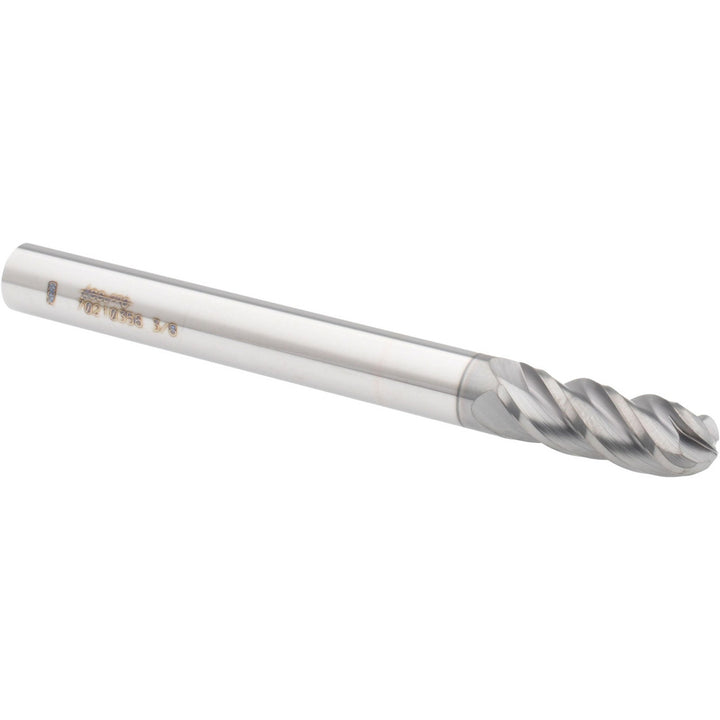 3/8" 4-Flute Solid Carbide Ball End Mill, nACRo - Accupro 12179300