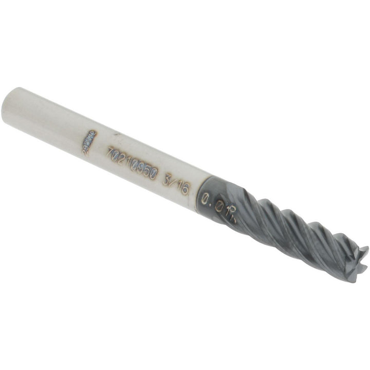 3/16in" 5-Flute Solid Carbide Corner Radius End Mill, AlTiN - Accupro 12178638