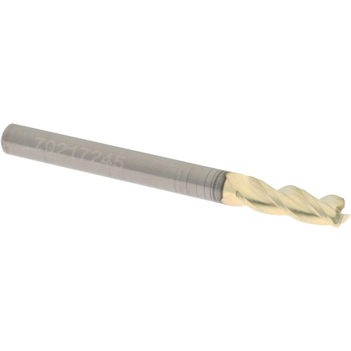 1/8" 3-Flute Solid Carbide Corner Radius End Mill, ZrN - Accupro 314456