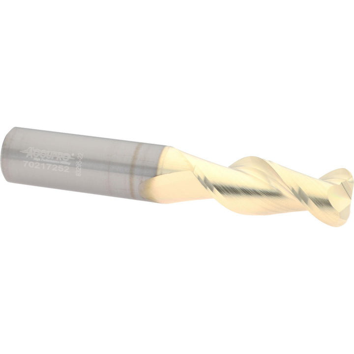 1/2" 2-Flute Solid Carbide Corner Radius End Mill, ZrN - Accupro 2500457