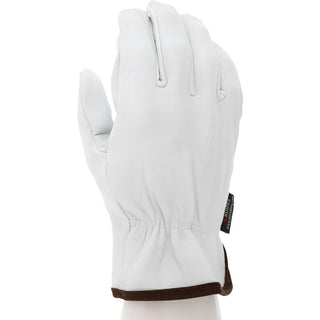 Small White; Brown Goatskin Leather General Purpose Gloves - MCR Safety 3603S