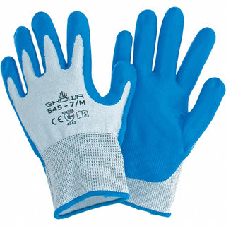 Medium Blue; White HPPE Cut & Puncture-Resistant Gloves - SHOWA 545M-07