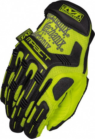 Large Lemon Yellow Leather Impact Gloves - Mechanix Wear SMP-91-010
