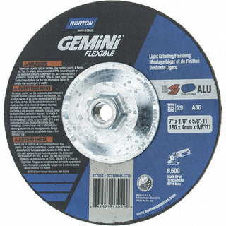 7 x 1/8" 36-Grit Aluminum Oxide Grinding & Cutoff Wheel - Norton 66252917052