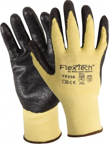 X-Small Black; Yellow Kevlar; Lycra Cut, Puncture & Abrasion-Resistant Gloves - Wells Lamont Y9256XS