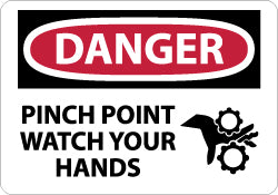 Danger - Pinch Point - Watch Your Hands Sign - AccuformNMC D600A