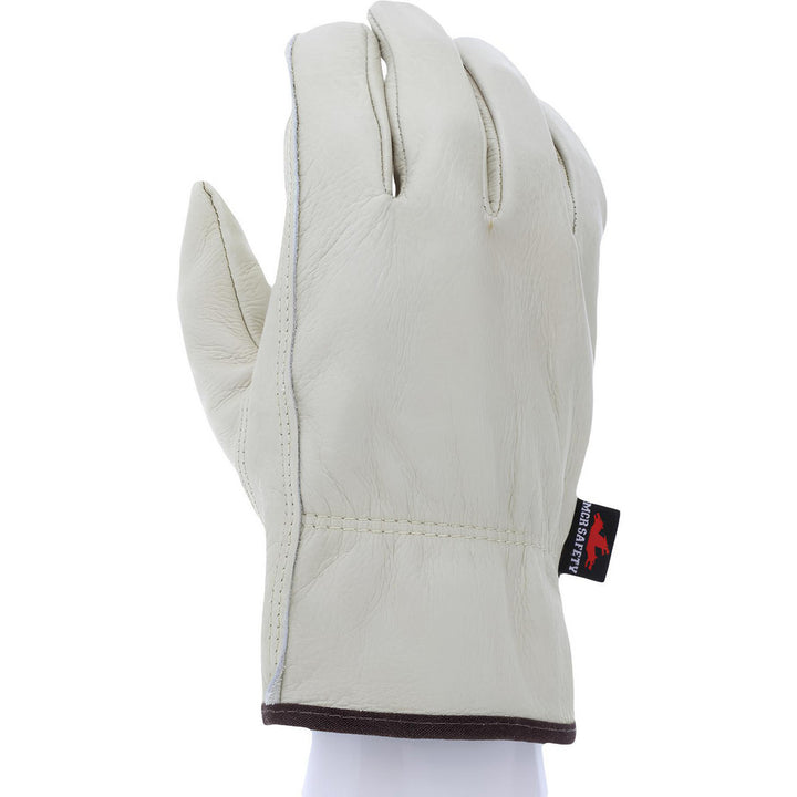 X-Large Beige; Brown Cowhide Leather General Purpose Gloves - MCR Safety 3211XL