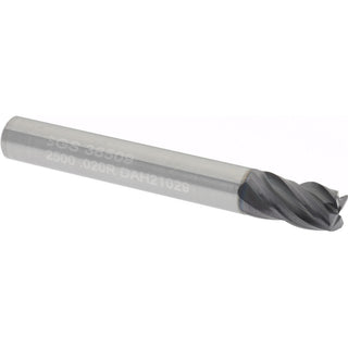 1/4in" 4-Flute Solid Carbide Corner Radius End Mill, TX - SGS 36509