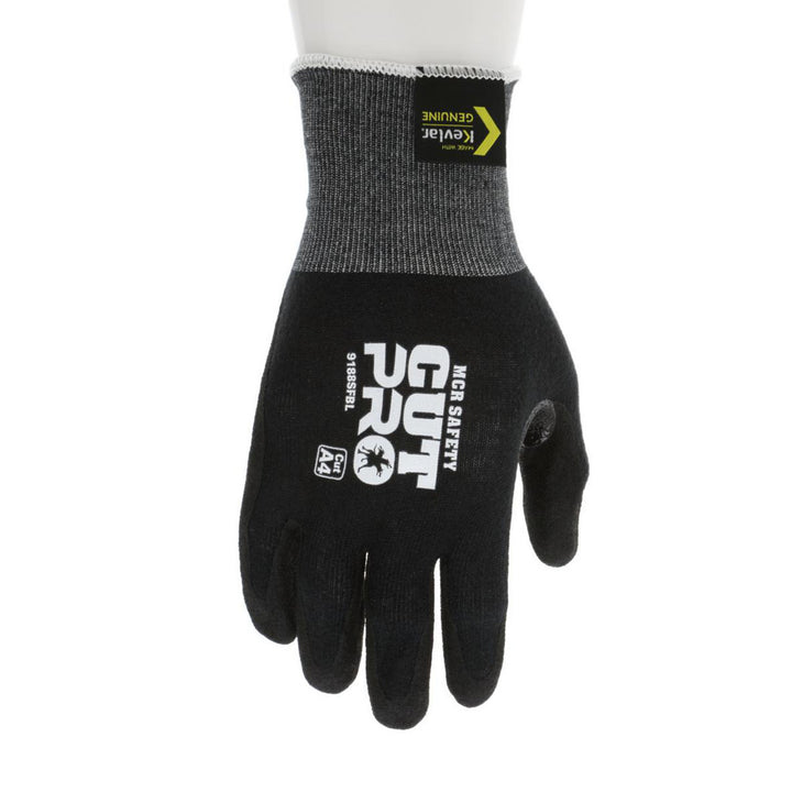Large Black Kevlar Cut, Puncture & Abrasion-Resistant Gloves - MCR Safety 9188SFBL