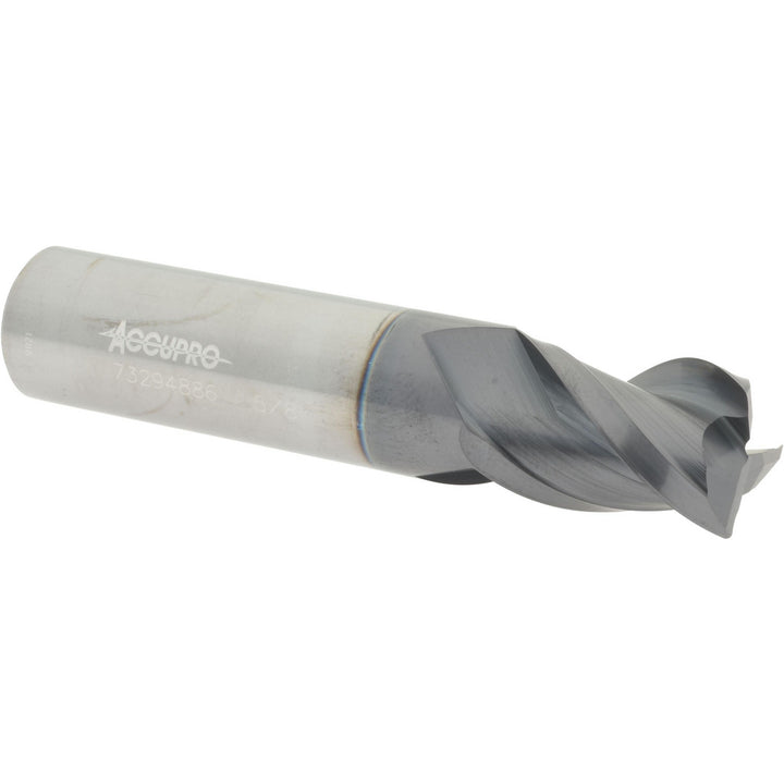 5/8" 3-Flute Solid Carbide Corner Radius End Mill, AlTiN - Accupro 12176628