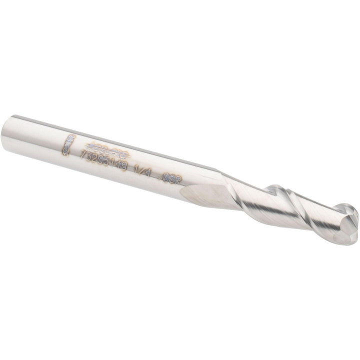 1/4" 2-Flute Solid Carbide Corner Radius End Mill - Accupro 12181335