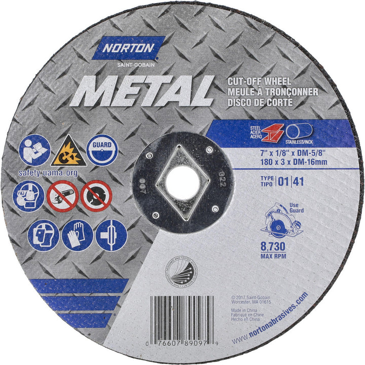 7 x 1/8" Aluminum Oxide Grinding & Cutoff Wheel - Norton 07660789097