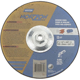 9 x 1/4" 24-Grit Ceramic Alumina Grinding & Cutoff Wheel - Norton 66253021634