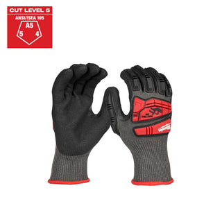 Large Black; Red High Performance Polyethylene Impact-Resistant; Cut-Resistant Gloves - Milwaukee Tool 48-73-8152