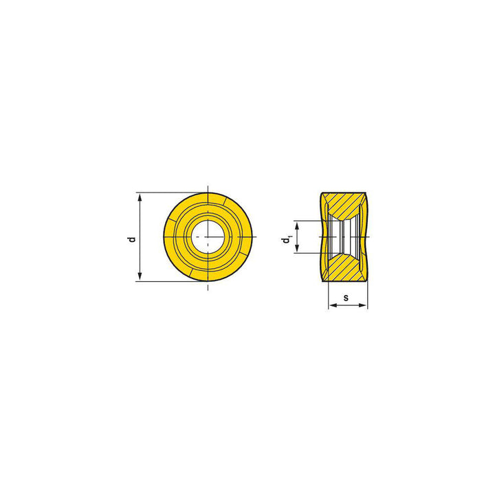 RNHU 1205M4ER-M31 CTC5240 Solid Carbide Insert, Grade CTC5240, TiN - Ceratizit 50521552