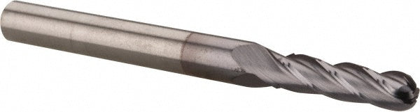 5/32" 4-Flute Solid Carbide Ball End Mill, TiCN - Hertel EG250010