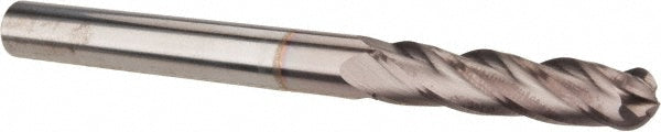 1/4" 4-Flute Solid Carbide Ball End Mill, TiCN - Hertel EG060016