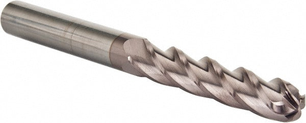 1/2" 4-Flute Solid Carbide Ball End Mill, TiCN - Hertel EG062032