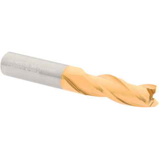 3/8" 3-Flute Solid Carbide Square End Mill, TiN - Hertel 750397