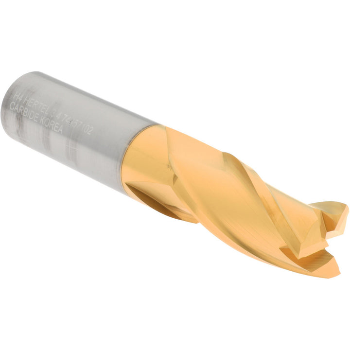 3/4" 3-Flute Solid Carbide Square End Mill, TiN - Hertel 750335