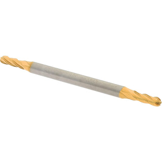 3/32" 4-Flute Solid Carbide Ball End Mill, TiN - Hertel E699924432