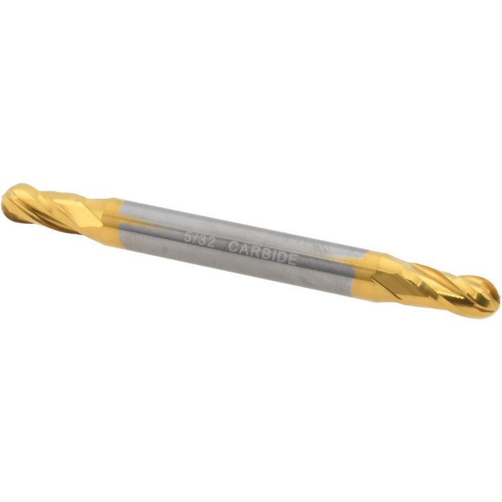 5/32" 4-Flute Solid Carbide Ball End Mill, TiN - Hertel E6252010