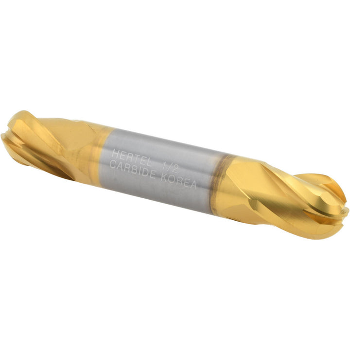 1/2" 4-Flute Solid Carbide Ball End Mill, TiN - Hertel E6252032