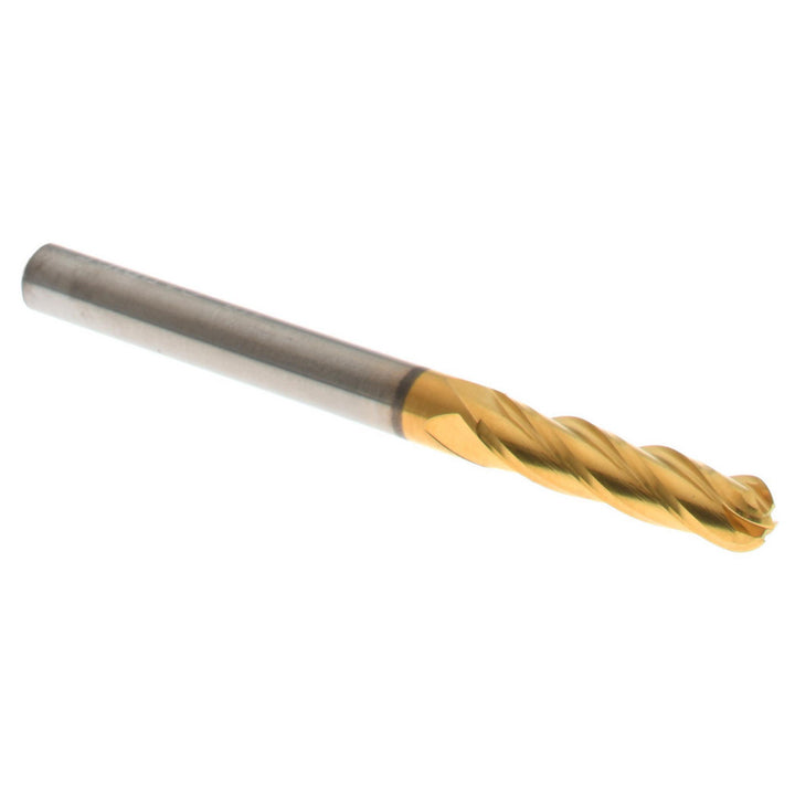 1/8" 4-Flute Solid Carbide Ball End Mill, TiN - Hertel E6250008