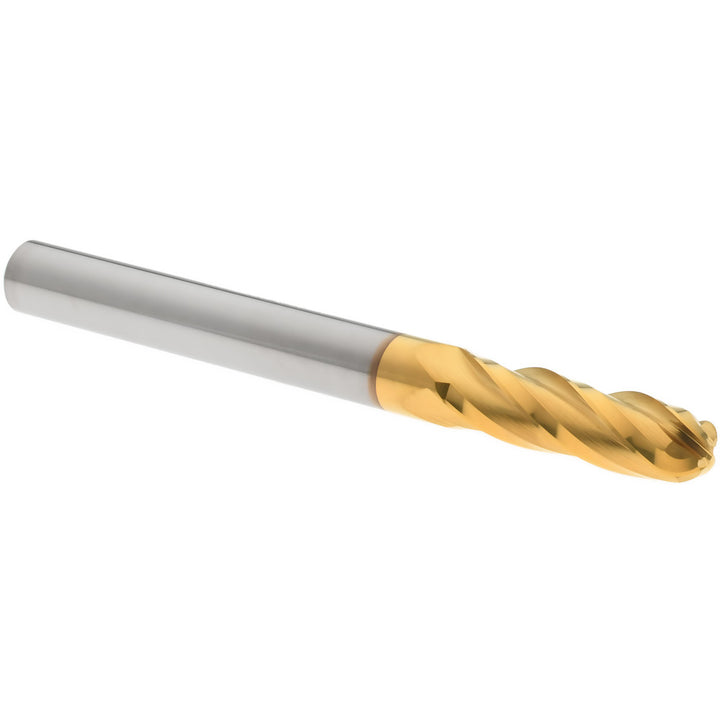 3/16" 4-Flute Solid Carbide Ball End Mill, TiN - Hertel E6250012