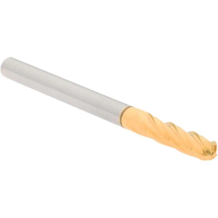 3/16" 4-Flute Solid Carbide Ball End Mill, TiN - Hertel E6060012