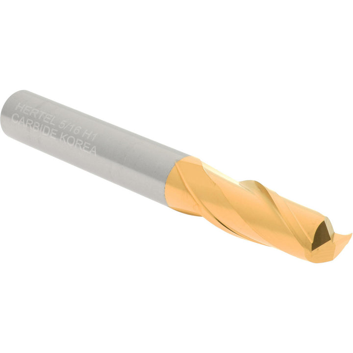 5/16" 2-Flute Solid Carbide Square End Mill, TiN - Hertel 750749