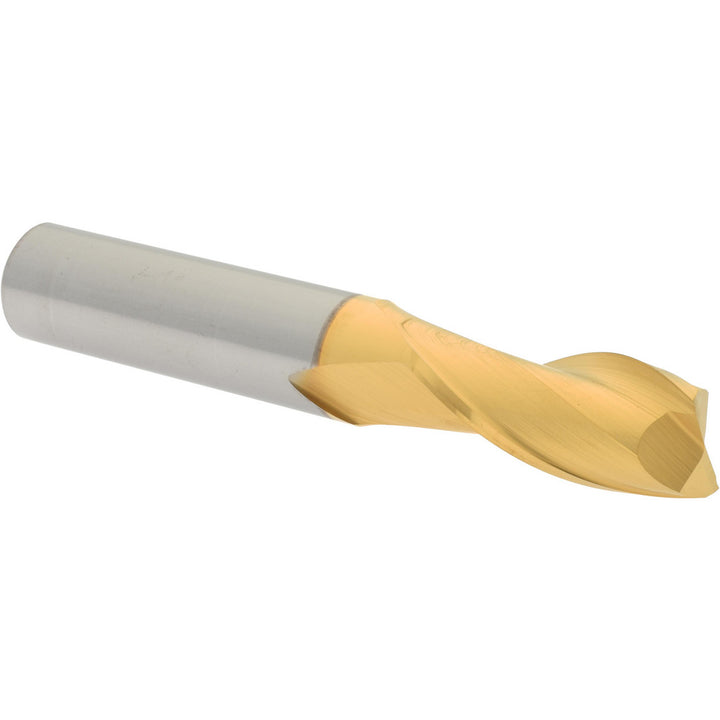 9/16" 2-Flute Solid Carbide Square End Mill, TiN - Hertel 750608