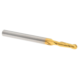 3/32" 2-Flute Solid Carbide Ball End Mill, TiN - Hertel E6249006