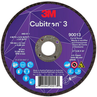 4 x 5/32" 36-Grit Precision Shaped Ceramic Grinding & Cutoff Wheel - 3M 7100305443