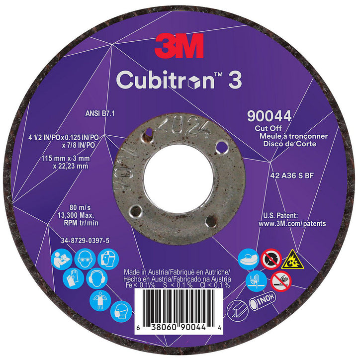 4-1/2 x 1/8" 36-Grit Precision Shaped Ceramic Grinding & Cutoff Wheel - 3M 7100304009