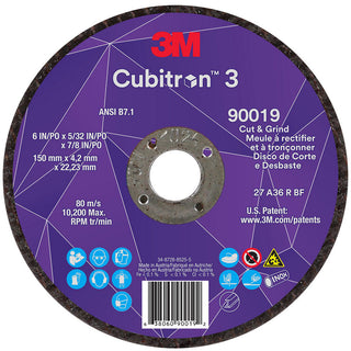 6 x 5/32" 36-Grit Precision Shaped Ceramic Grinding & Cutoff Wheel - 3M 7100313552