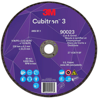 9 x 5/32" 36-Grit Precision Shaped Ceramic Grinding & Cutoff Wheel - 3M 7100313199