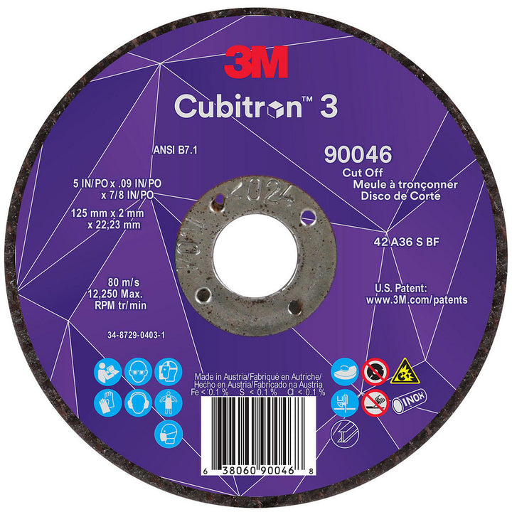 5 x 0.09" 36-Grit Precision Shaped Ceramic Grinding & Cutoff Wheel - 3M 7100304011
