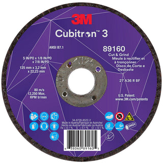 5 x 1/8" 36-Grit Precision Shaped Ceramic Grinding & Cutoff Wheel - 3M 7100305151