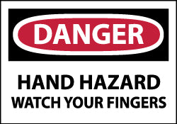 Danger - Hand Hazard - Watch Your Fingers Label - AccuformNMC D141AP
